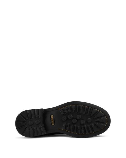 Doucal's Black Brogue-Detail Oxford Shoes for men