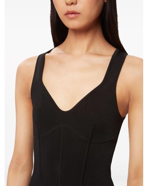 Nina Ricci Black Corset-Style Maxi Dress
