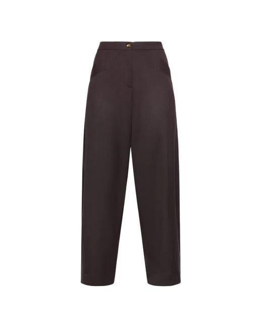 Elena Miro White Button-Fastening Trousers