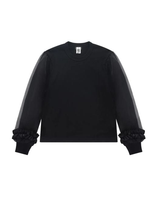 Noir Kei Ninomiya Blue Sweatshirt Mit Rüschenärmeln
