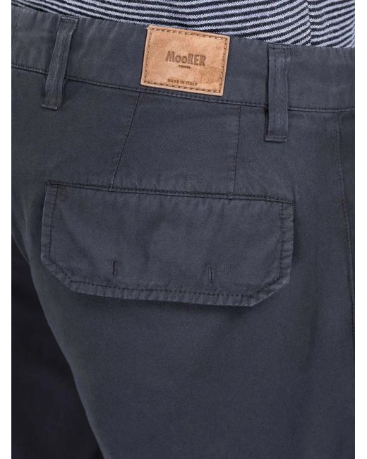 Moorer Blue Buttoned Cargo Shorts for men