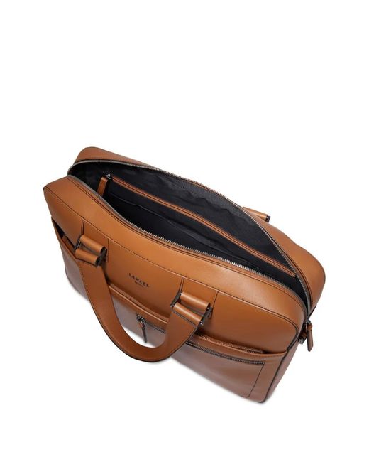 Lancel Brown Max De Leather Briefcase for men