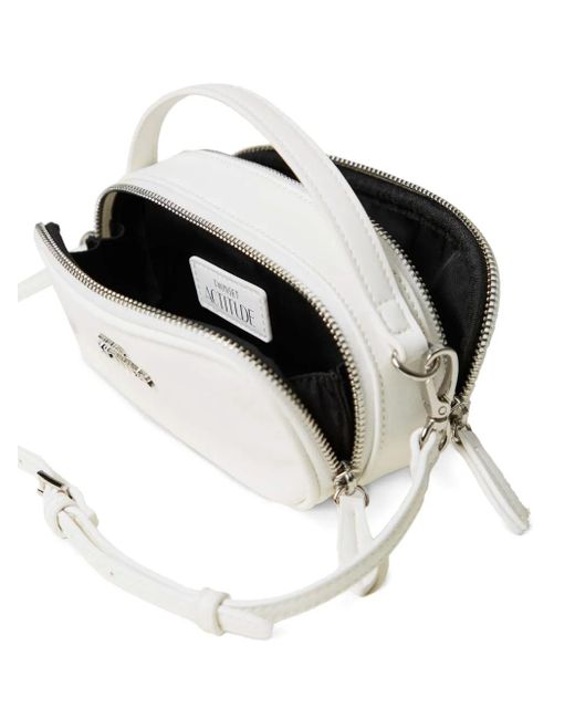 Twinset White Mini Logo-Embellished Shoulder Bag