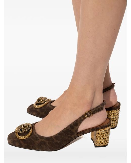 Embellished Block Heel Pumps Kurt Geiger en coloris Brown