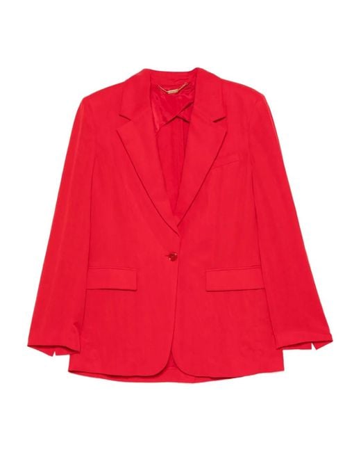 Blumarine Red Single-Breasted Blazer