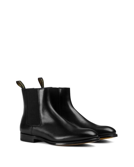 Doucal's Black Elasticated-Panel Pull-Tab Ankle Boots for men
