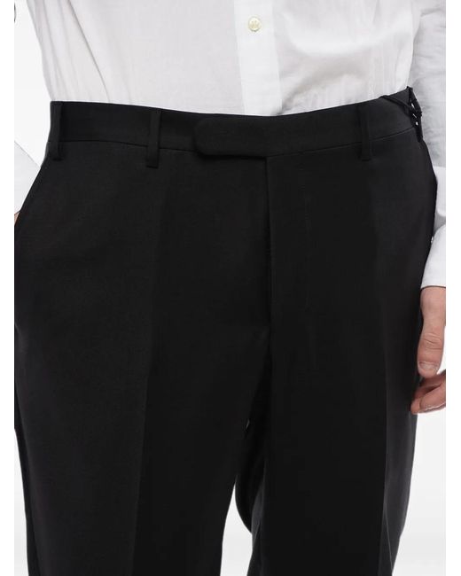 Corneliani Black Virgin-Wool Tailored Trousers for men