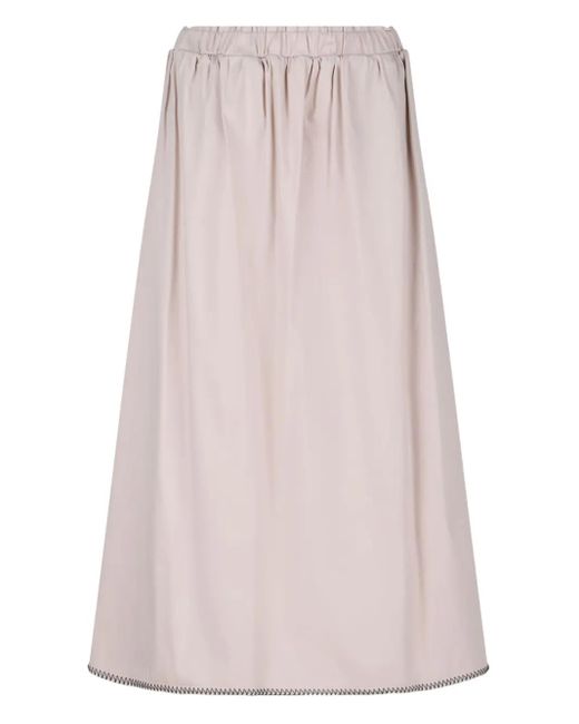 Gran Sasso Pleated Midi Skirt Pink