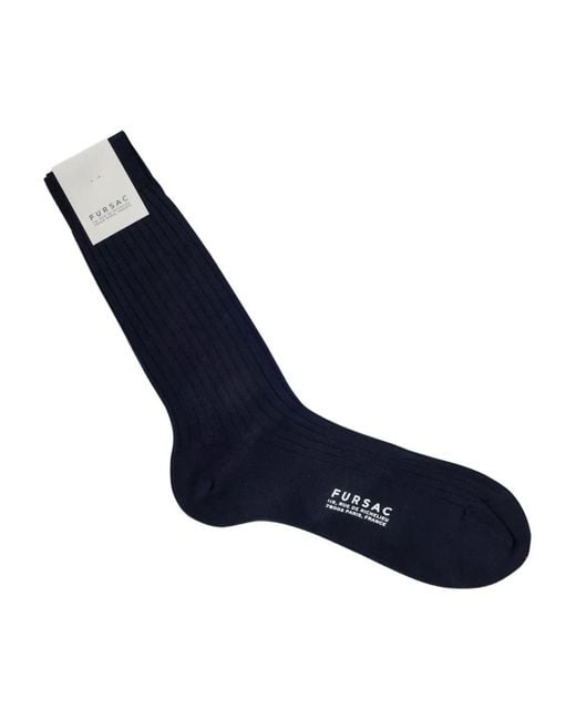 Fursac Blue Ribbed Socks for men