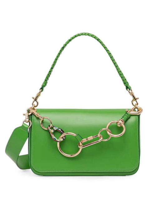 Bolso De Hombro Be Bag Con Cadena Y Asa Tejida Benetton de color Green