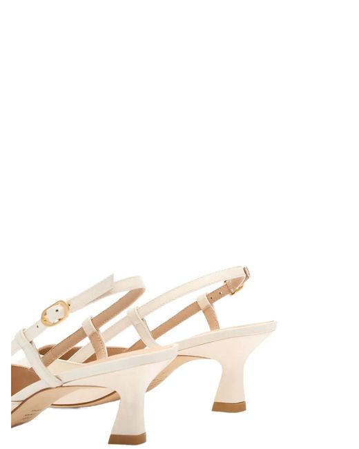 Stuart Weitzman Natural Vinnie Pointed-Toe Sandals