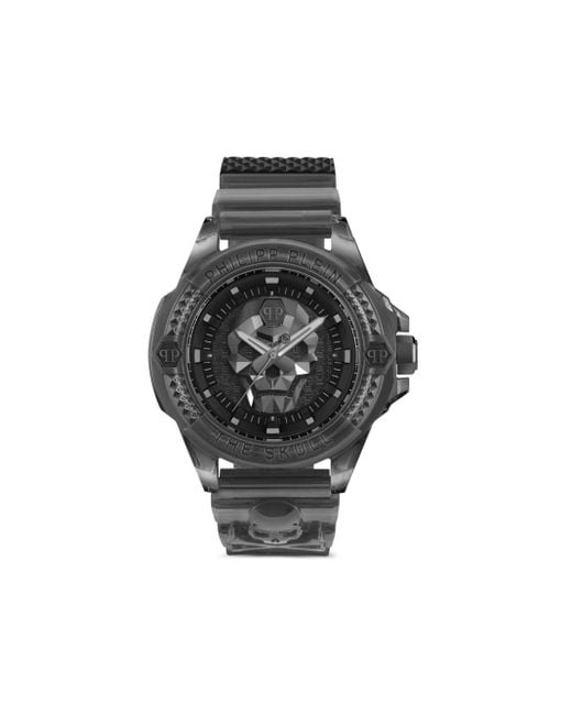 Philipp Plein Black The $Kull 44Mm for men