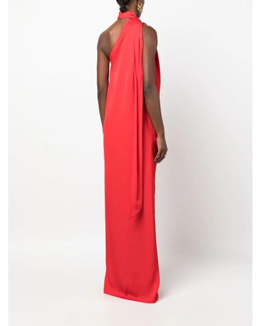 Stella McCartney Red One-Shoulder Scarf Maxi Dress
