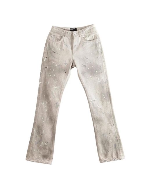 Enfants Riches Deprimes White Paint-Splatter Flared Jeans