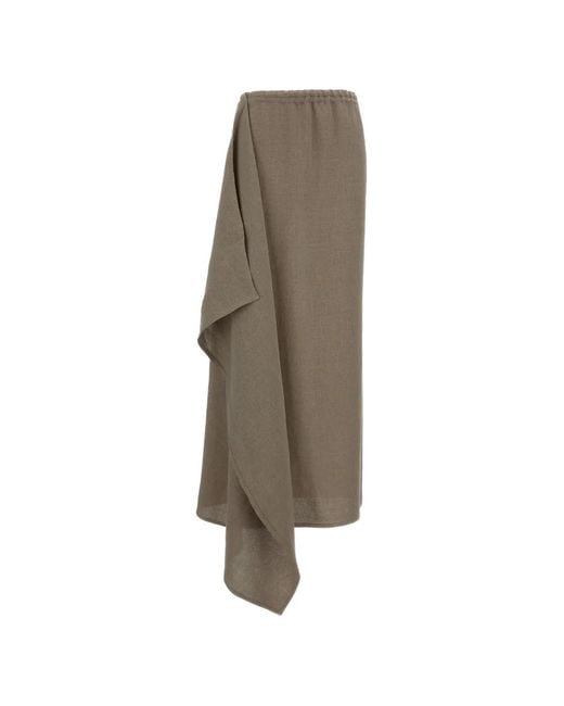 Dusan Natural Draped Maxi Skirt