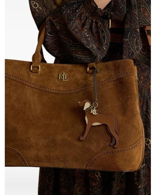 Ralph Lauren Brown Logo-Charm Dog-Shaped Bag Charm