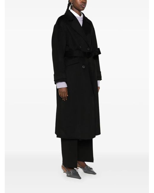The Dynamis Studio Black Belted Double-Breasted Coat
