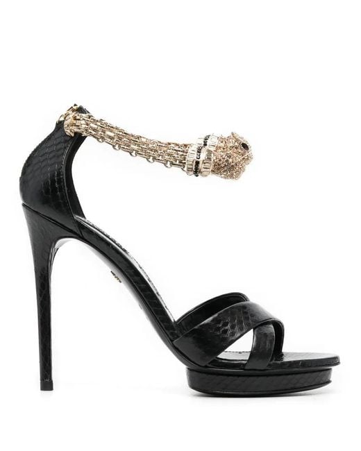 Roberto Cavalli White 125Mm Panther Sandals