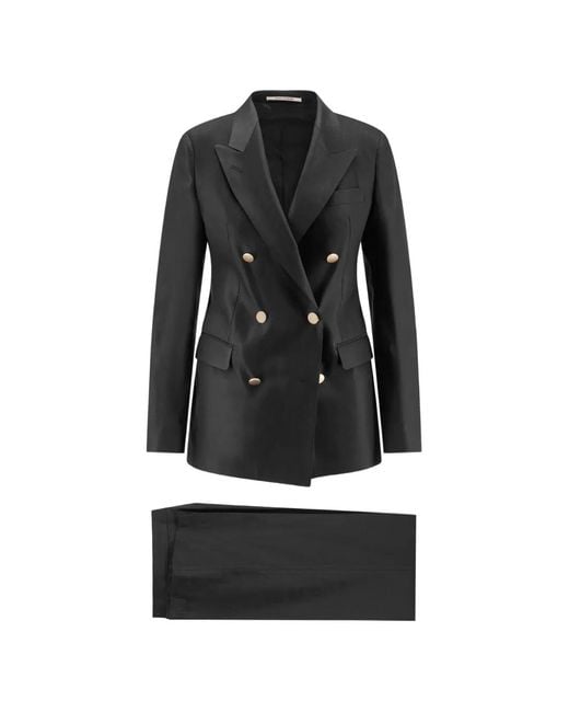 Tagliatore Black Double-Breasted Suit