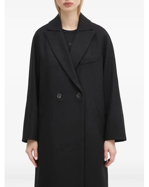 A.P.C. Wollen Jas Met Dubbele Rij Knopen in het Black