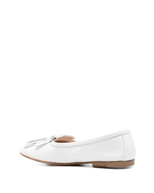 Henderson White Tassel-Trim Loafers