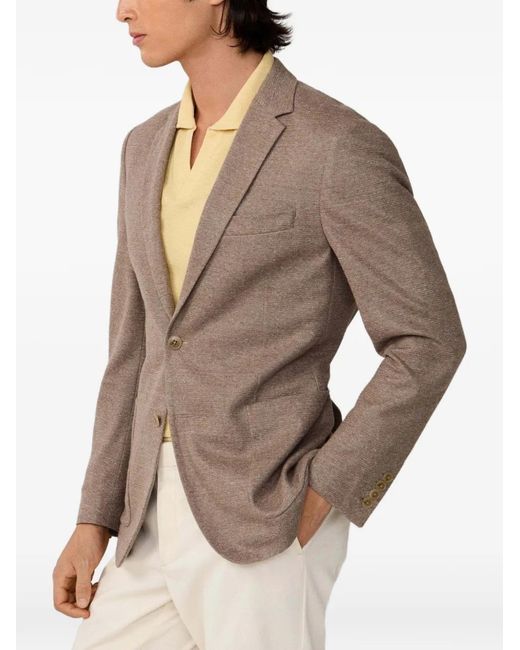 Hackett Natural Blazer Boutonné À Revers Crantés for men