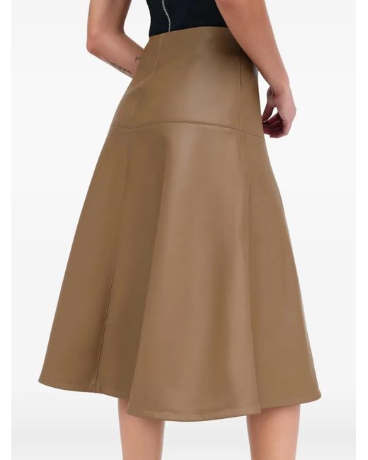 MARCELLA Brown Lexi A-Line Midi Skirt