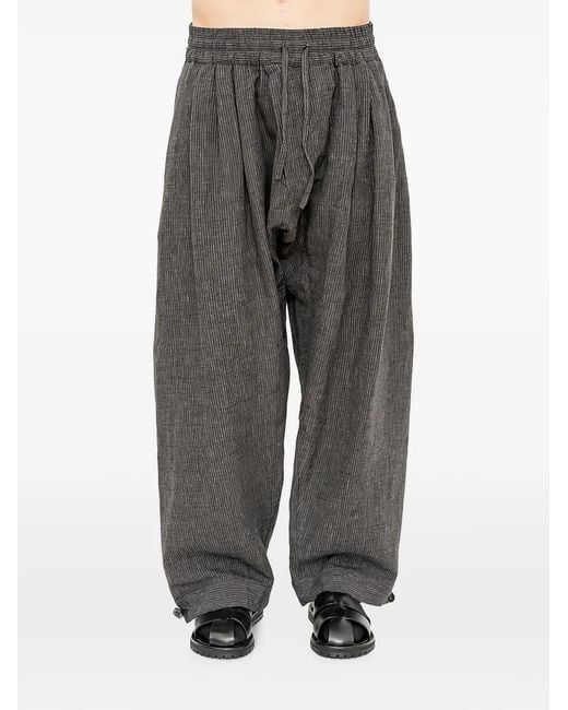 Jan Jan Van Essche Gray Pantalon Ample À Design Plissé for men