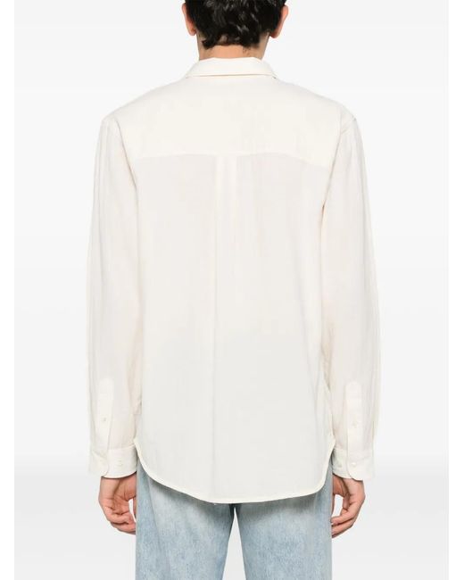 Séfr White Leo Cotton Shirt for men