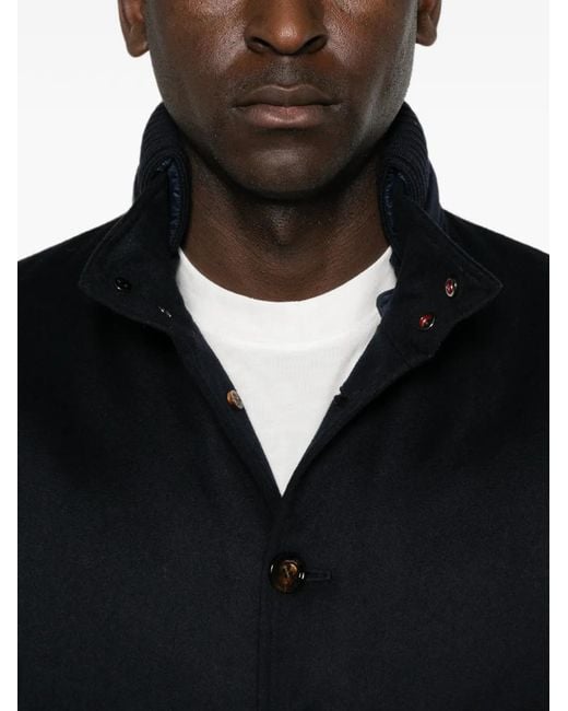 KIRED Black Button-Up Cashmere Jacket for men