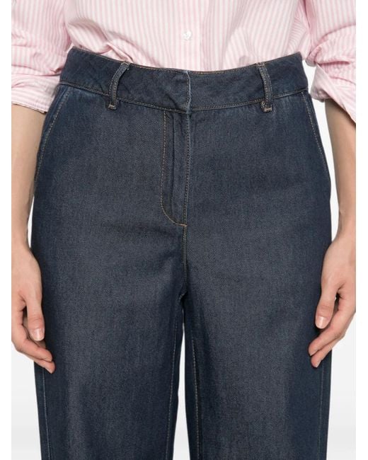 MAISON 123 Blue Adele Wide-Leg Jeans