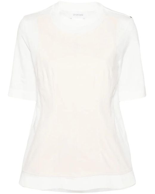 Sportmax White Layered-Effect T-Shirt