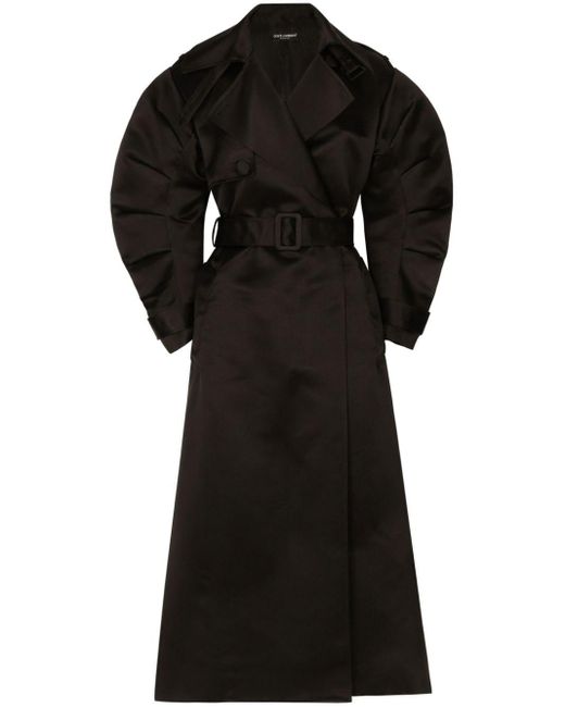 Dolce & Gabbana Black Belted Trench Coat