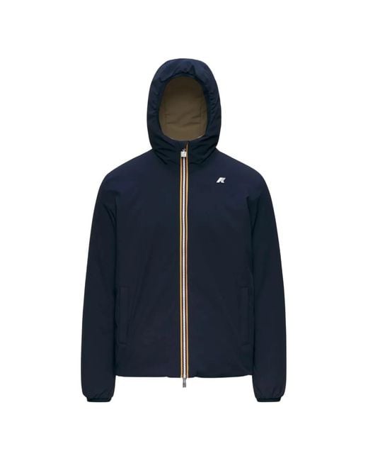 K-Way Blue Jack St Warm Reversible Hooded Coat for men