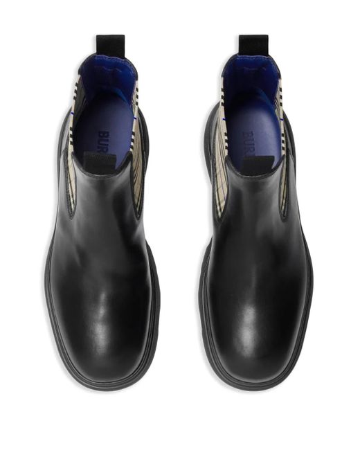 Botas chelsea bajas Creeper Burberry de hombre de color Black