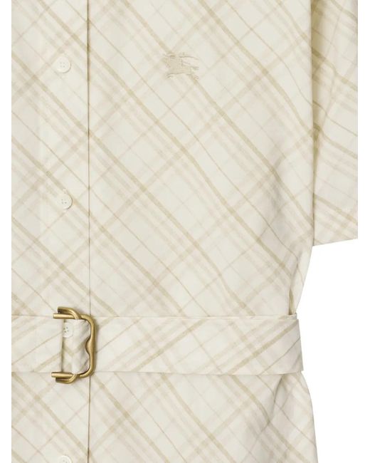 Burberry Natural Check-Print Cotton Shirt Dress