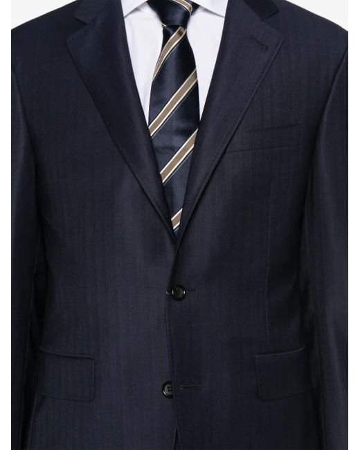 Canali Blue Single-Breasted Suit for men