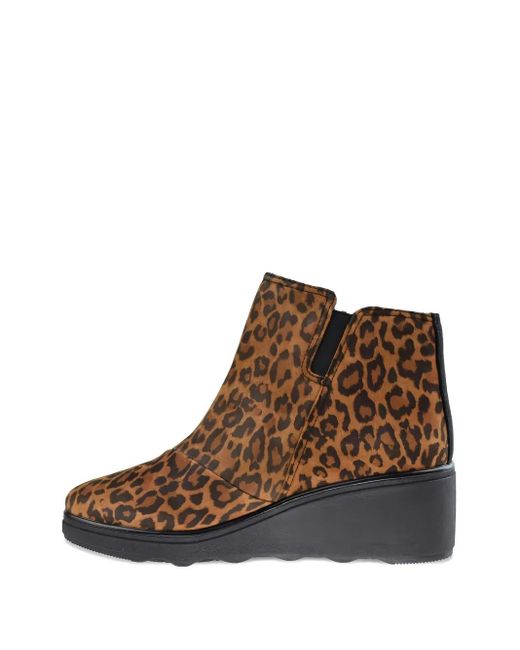Clarks Brown Mazy Eastham Zip Leopard Print Boots