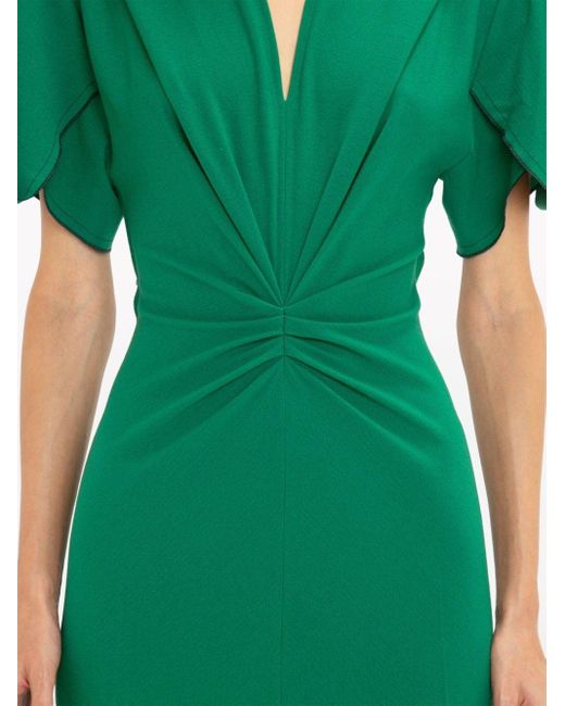 Vestido midi con diseño fruncido Victoria Beckham de color Green