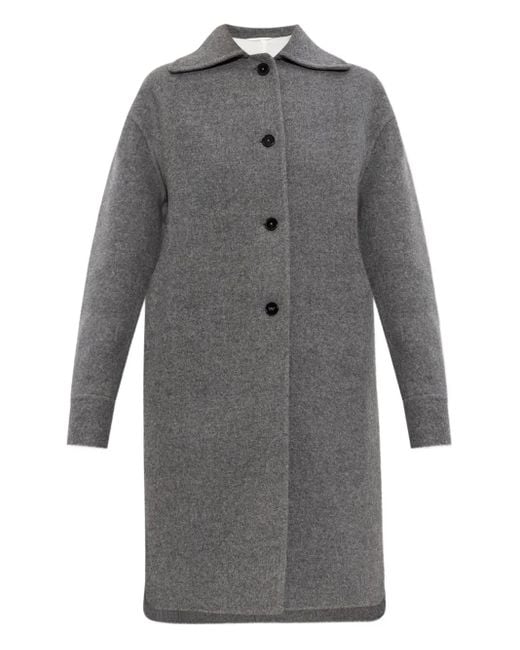 Jil Sander Gray Mantel mit Knopfverschluss