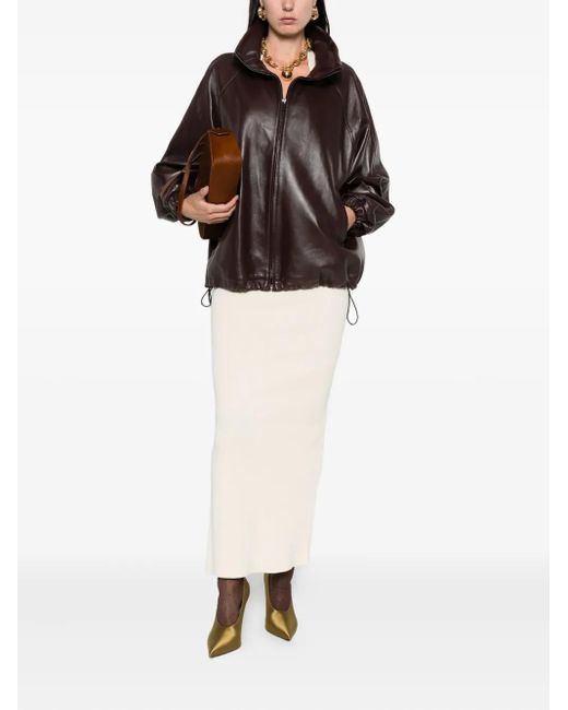 Magda Butrym Black Leather Zip-Up Jacket