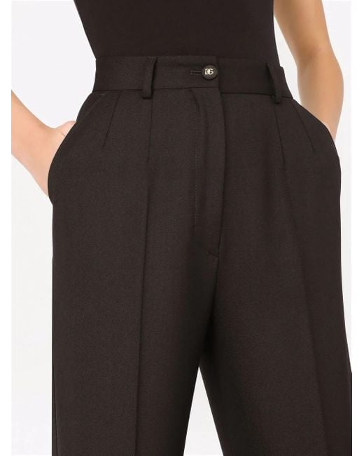 Dolce & Gabbana Black Wool Palazzo Trousers