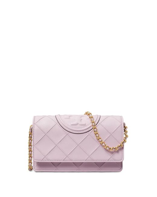 Tory Burch Pink Fleming Leather Chain Wallet