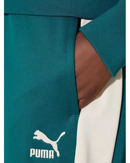PUMA Green Logo-Embroidery Track Pants