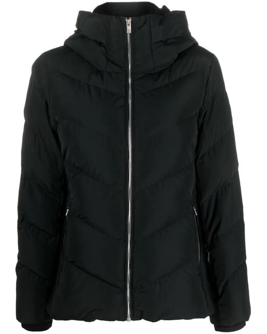 Fusalp Black Hooded Quilted Puffer Jacket