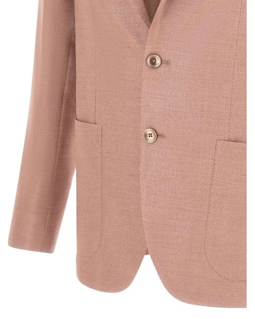 Tagliatore Pink Patch Pocket Single-Breasted Blazer for men