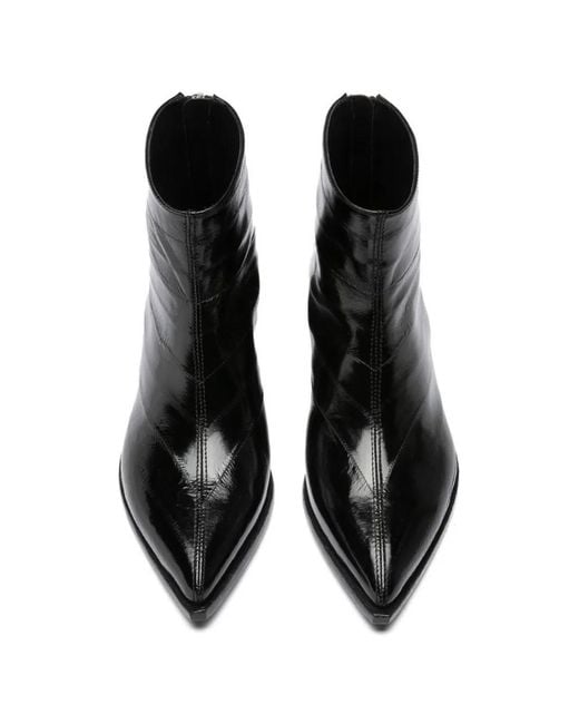 Officine Creative Black Noelie Dd 109 Leather Ankle Boots
