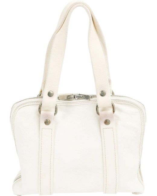 Guidi Two Way Zip Tote in het White