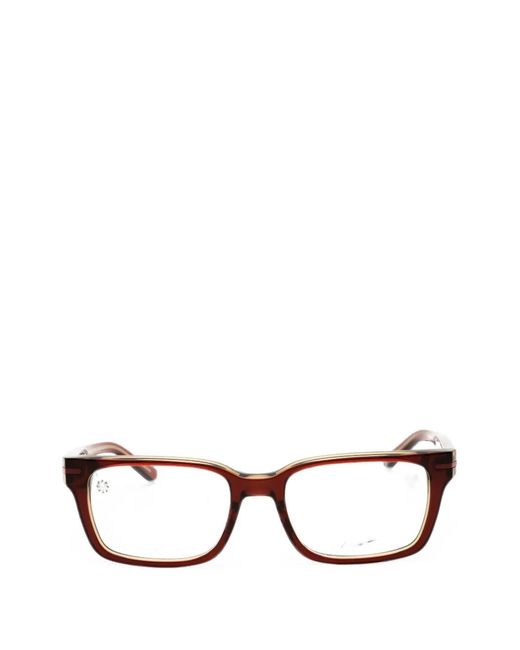 Nike Red Rectangle-Frame Glasses for men