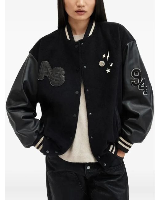 メンズ AllSaints Valeria ボンバージャケット Black